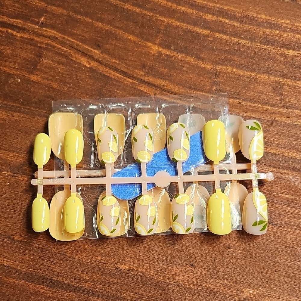 Bright Yellow Lemon Press- On Nails
